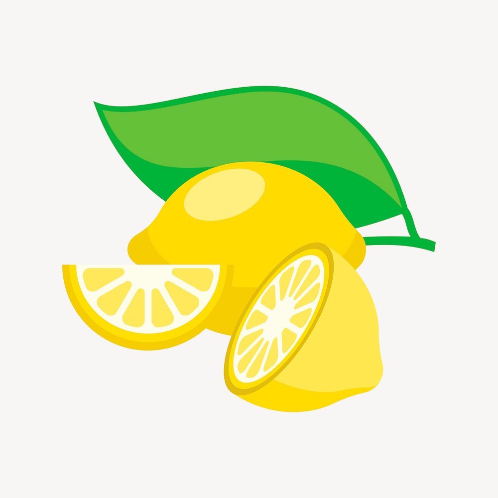 Lemon, fruit illustration. Free public domain CC0 image.