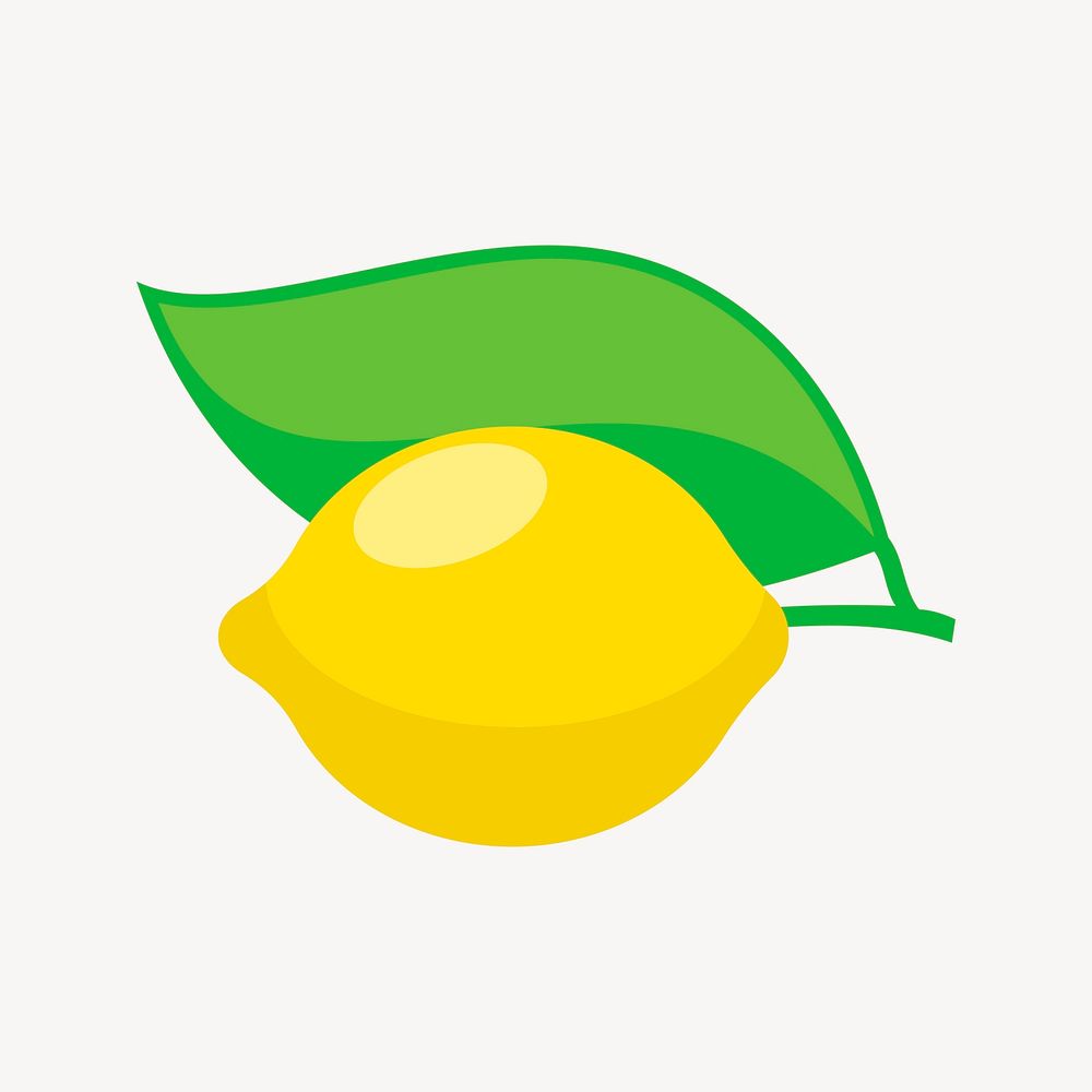 Lemon, fruit illustration. Free public domain CC0 image.