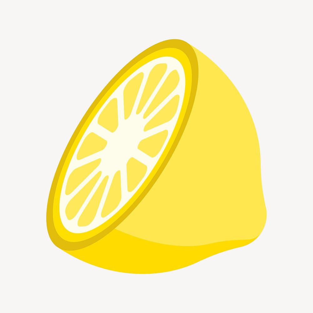 Lemon clipart, food illustration vector. Free public domain CC0 image.