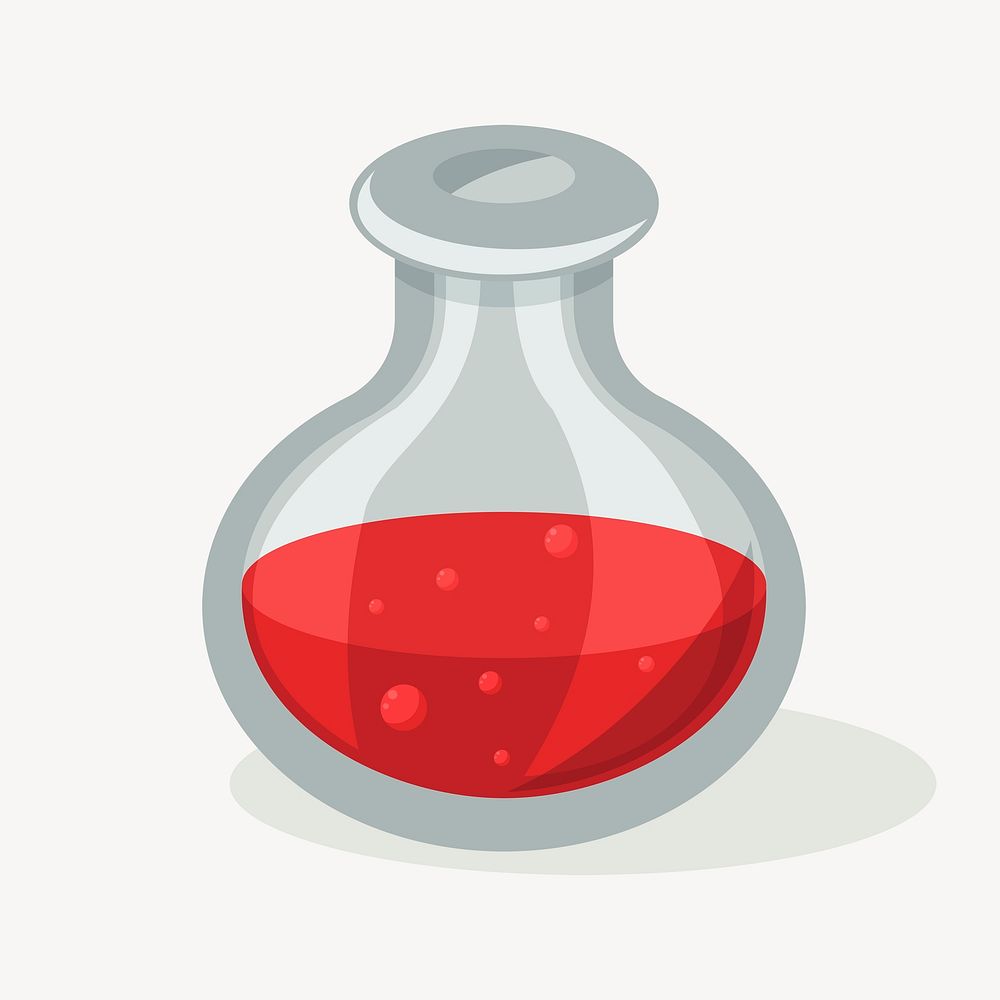 Laboratory flask  clipart, education illustration psd. Free public domain CC0 image.
