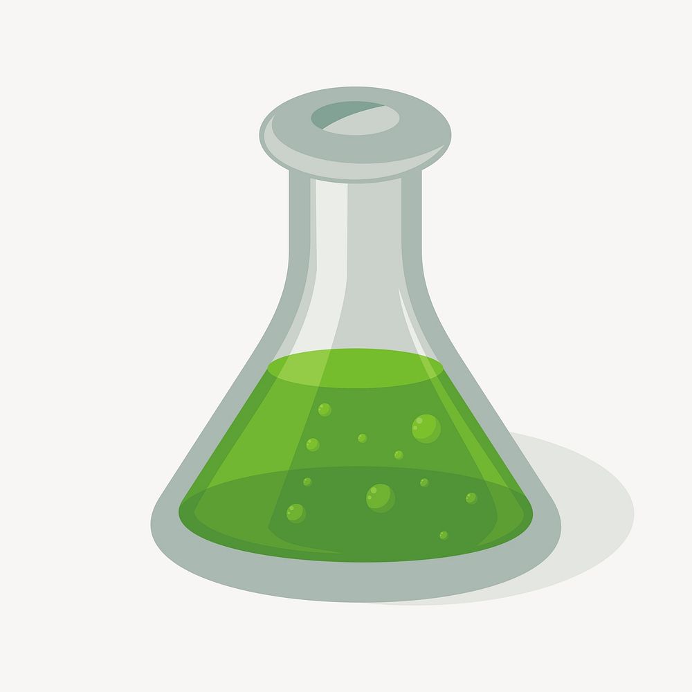 Laboratory flask, education illustration. Free public domain CC0 image.