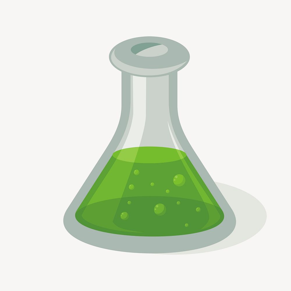 Laboratory flask  clipart, education illustration psd. Free public domain CC0 image.