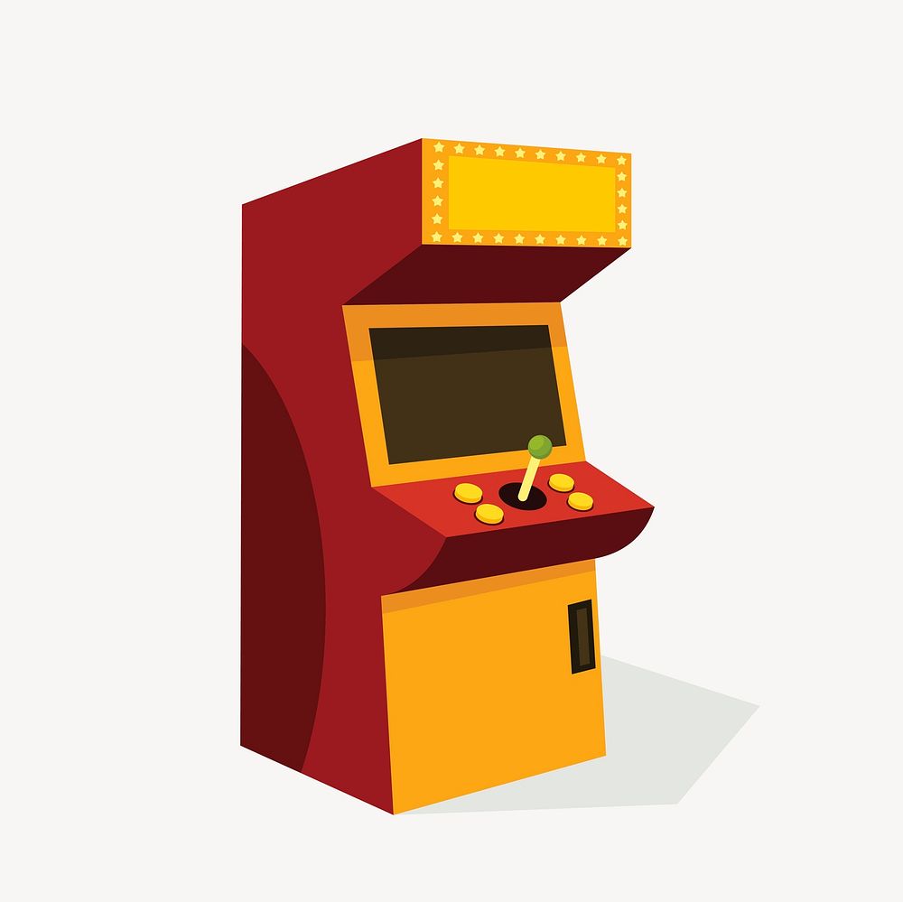 Arcade machine clipart, entertainment illustration vector. Free public domain CC0 image.