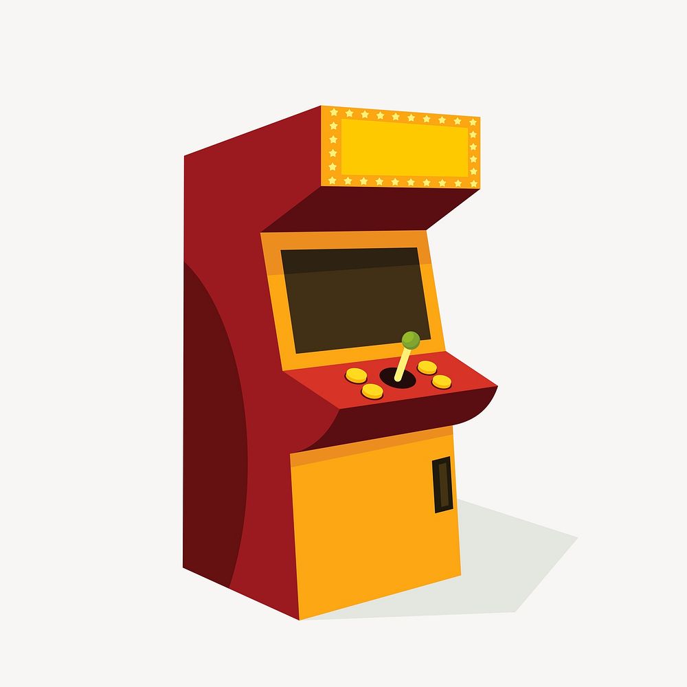 Arcade machine clipart, entertainment illustration psd. Free public domain CC0 image.