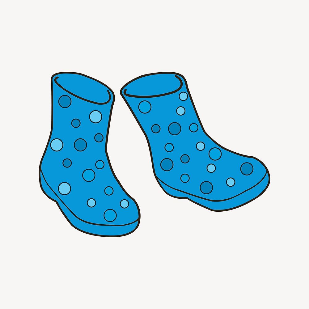 Blue rain boors clipart, fashion illustration vector. Free public domain CC0 image.