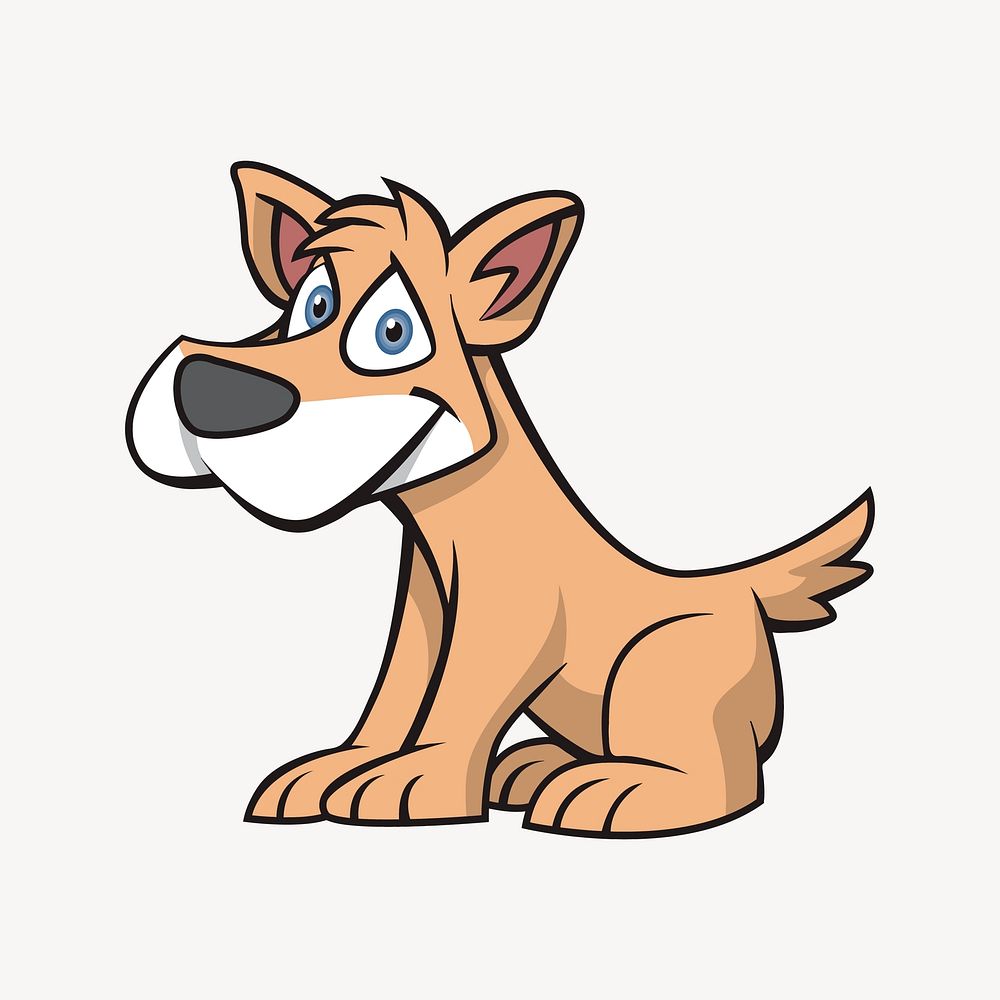 Sitting dog clipart, cartoon animal illustration vector. Free public domain CC0 image.