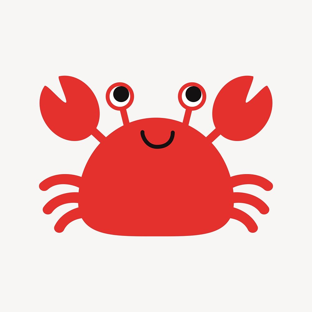 Crab clipart, cartoon sea life illustration vector. Free public domain CC0 image.
