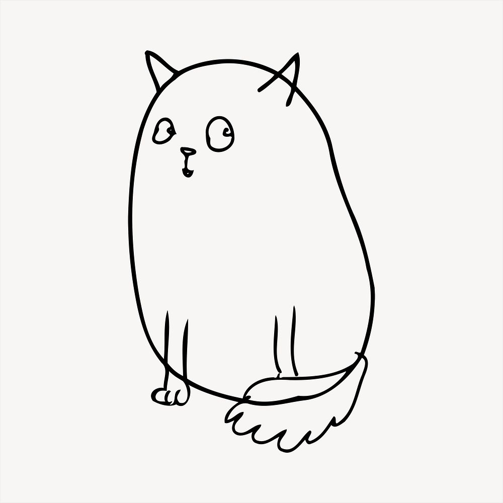 Cat cartoon  illustration. Free public domain CC0 image.