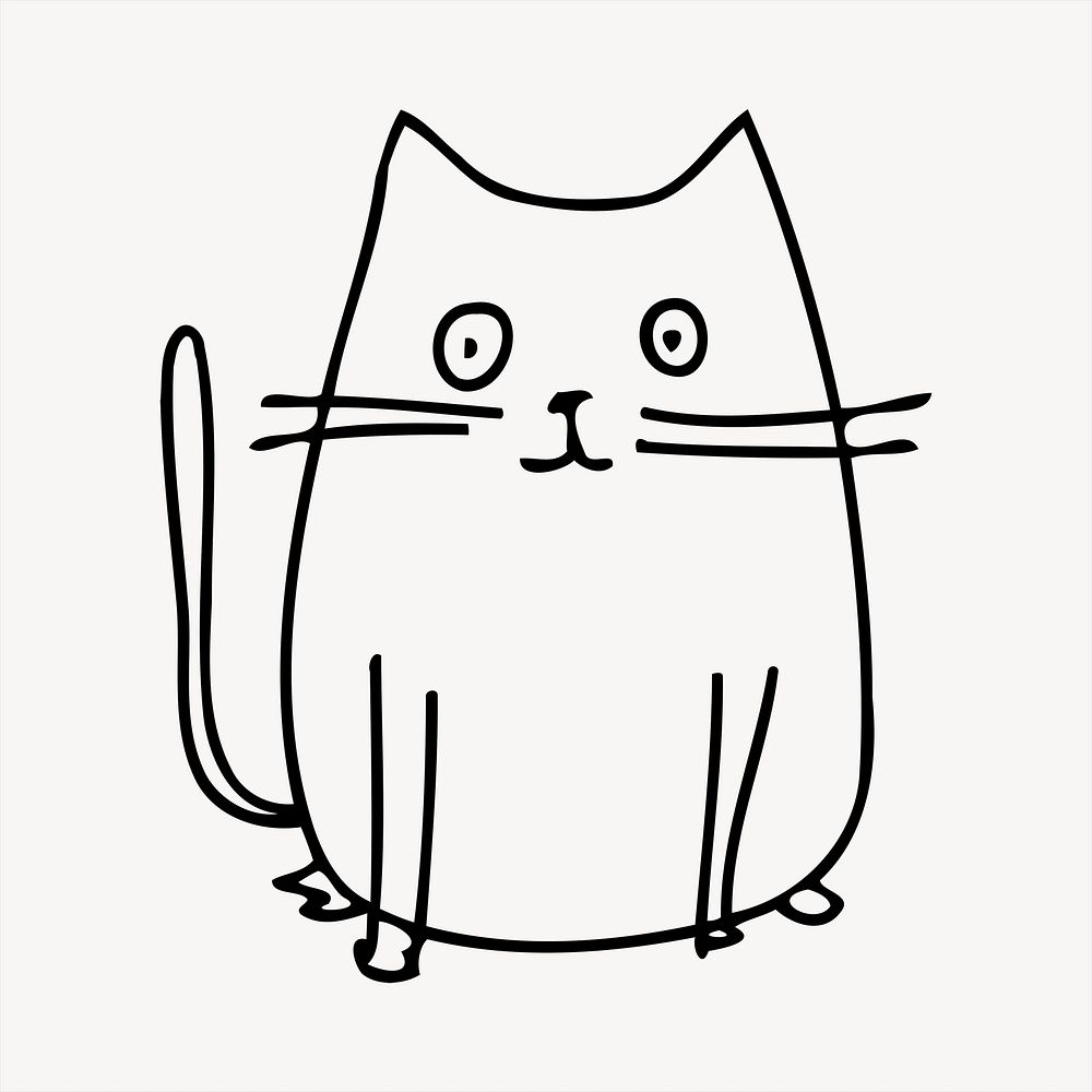 Cat cartoon  illustration. Free public domain CC0 image.