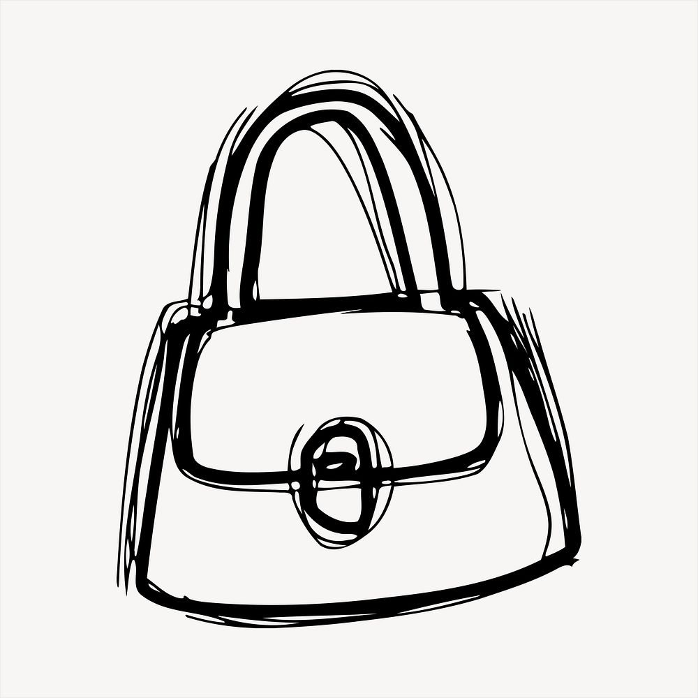 Handbag  illustration. Free public domain CC0 image.