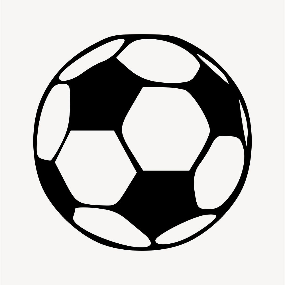 Football collage element, black and white illustration vector. Free public domain CC0 image.