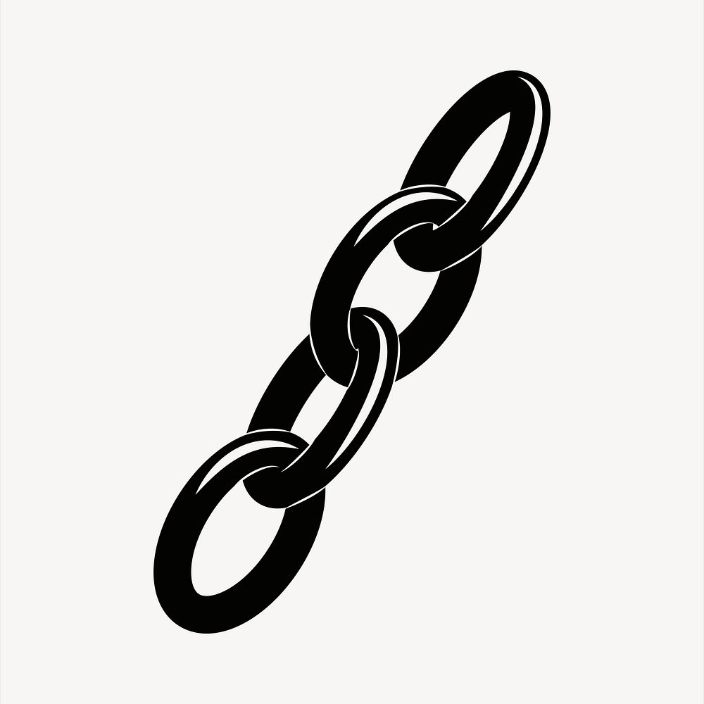 Chain clipart, black and white illustration psd. Free public domain CC0 image.