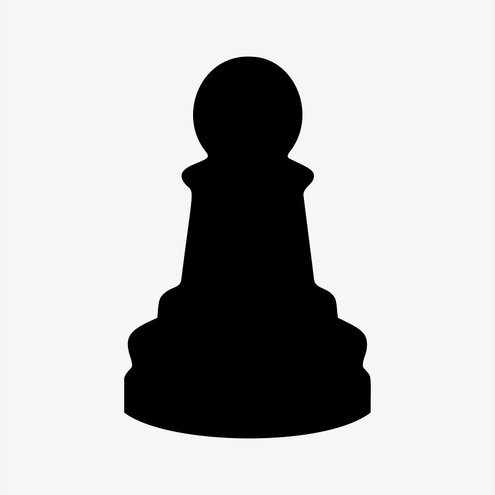 Bishop chess silhouette illustration. Free public domain CC0 image.