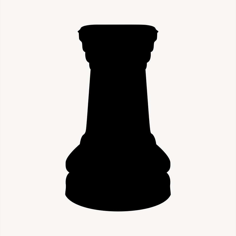 Rook chess silhouette collage element vector. Free public domain CC0 image.