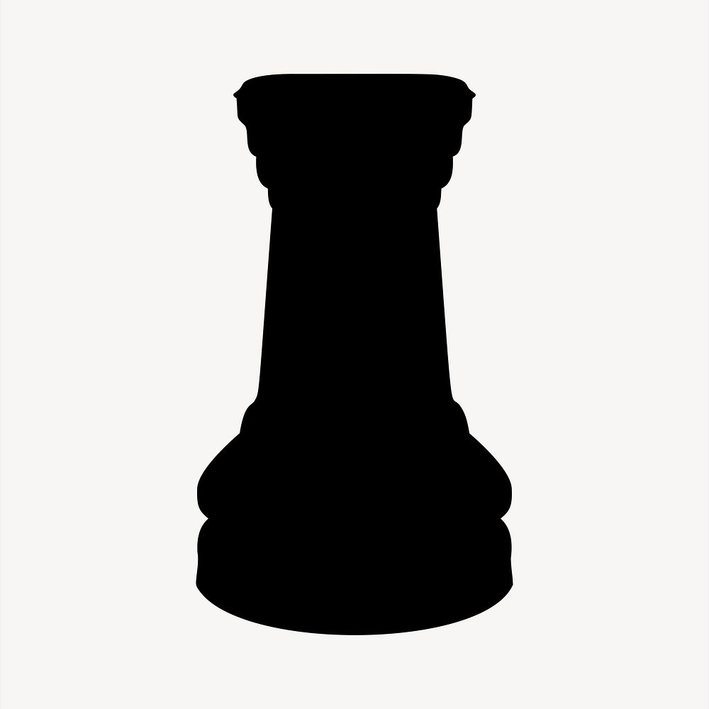 Rook chess silhouette illustration. Free public domain CC0 image.