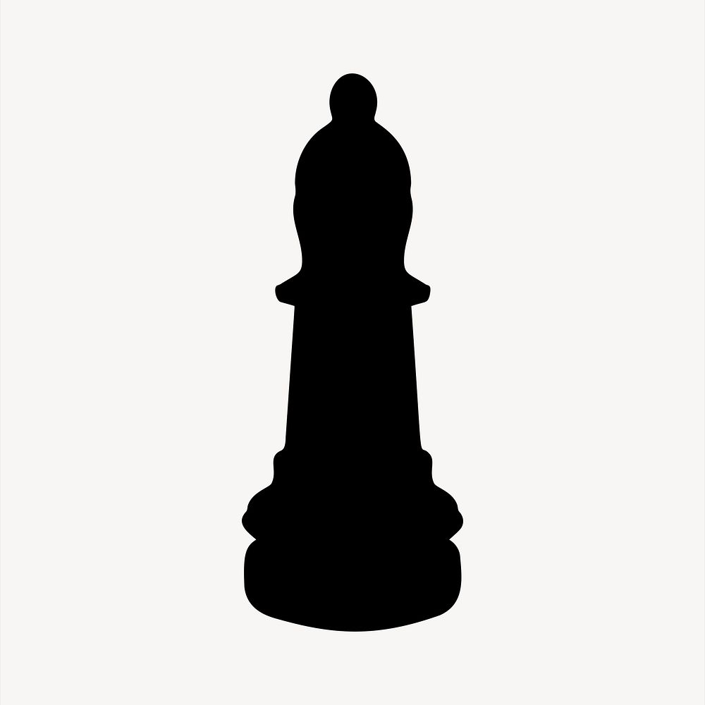 Pawn chess silhouette collage element vector. Free public domain CC0 image.