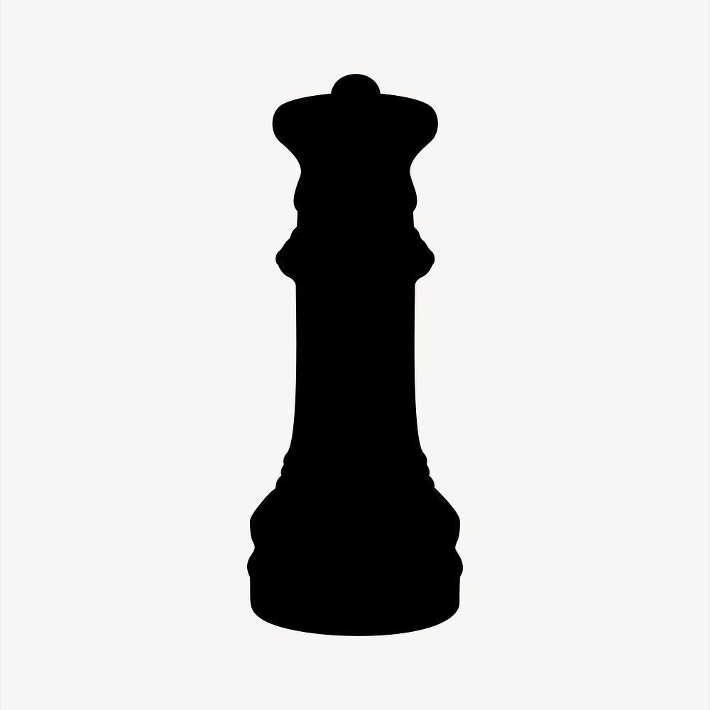 Queen chess silhouette collage element vector. Free public domain CC0 image.