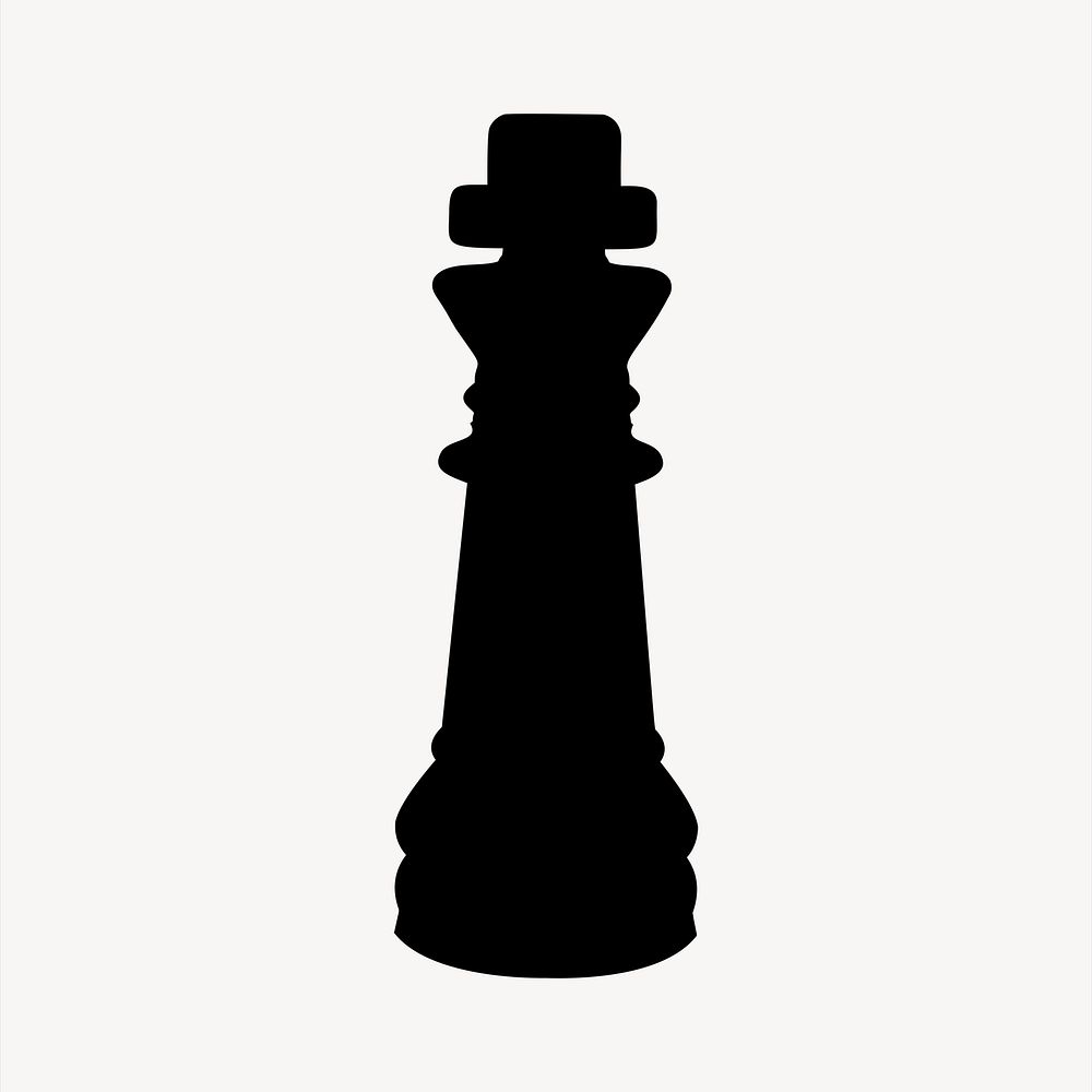King chess silhouette illustration. Free public domain CC0 image.