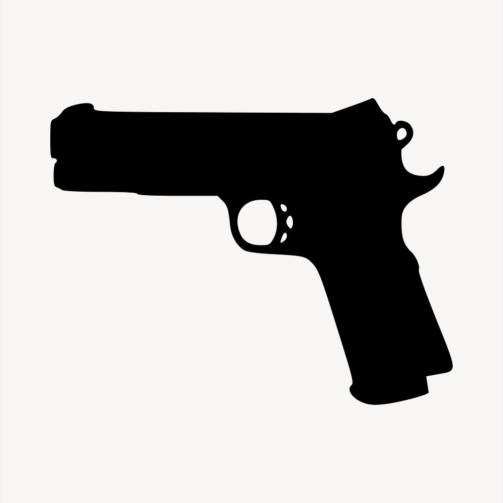 Handgun silhouette illustration. Free public domain CC0 image.