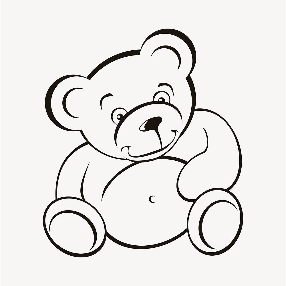 Teddy bear illustration. Free public domain CC0 image.