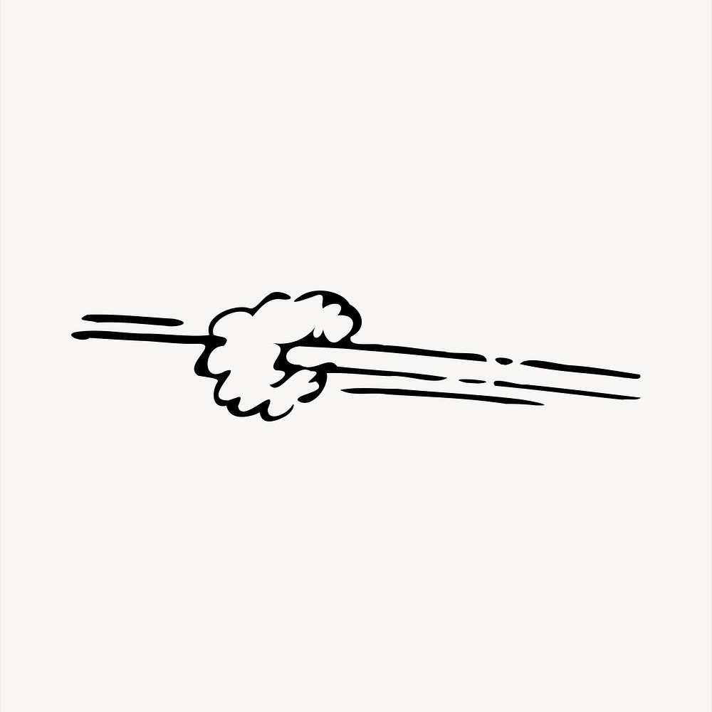 Comic speed cloud clipart, black and white illustration psd. Free public domain CC0 image.