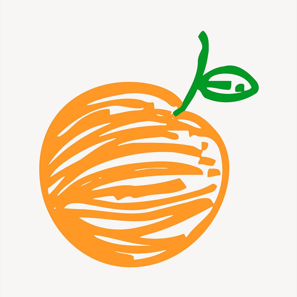 Orange  collage element, fruit illustration vector. Free public domain CC0 image.