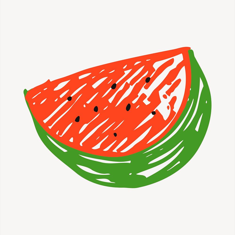Watermelon collage element, fruit illustration vector. Free public domain CC0 image.