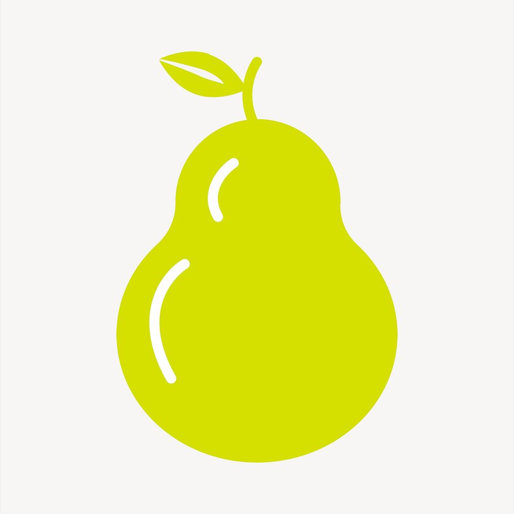 Pear fruit, cute illustration. Free public domain CC0 image.