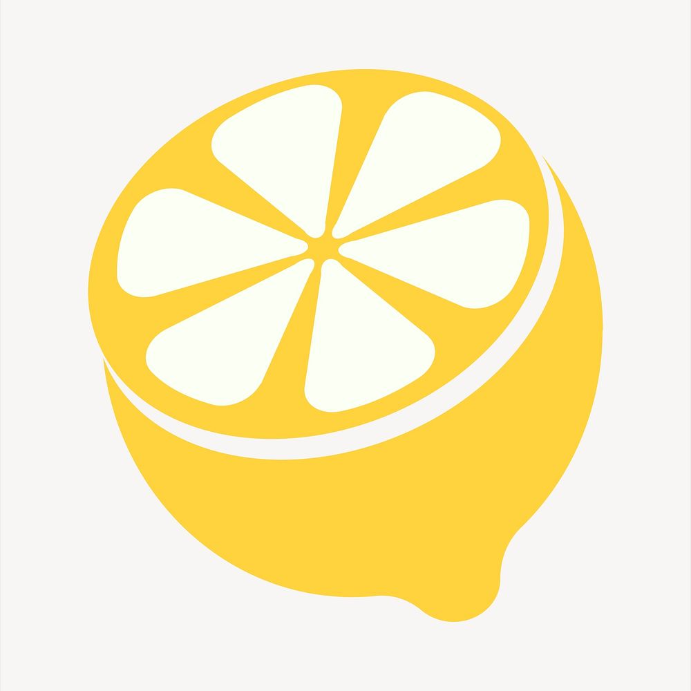 Lemon, citrus  collage element, fruit illustration vector. Free public domain CC0 image.