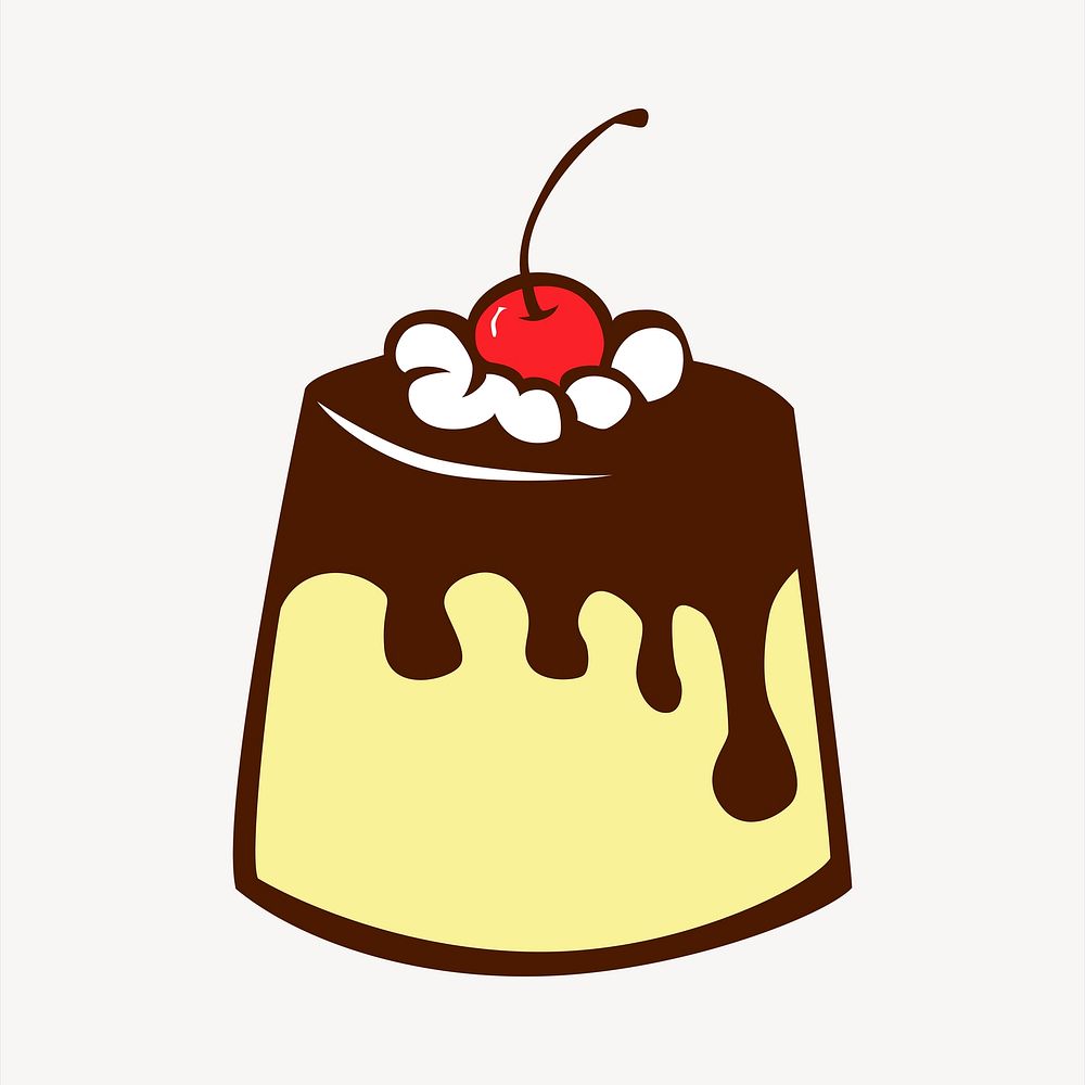 Pudding, dessert  clipart, cute illustration. Free public domain CC0 image.
