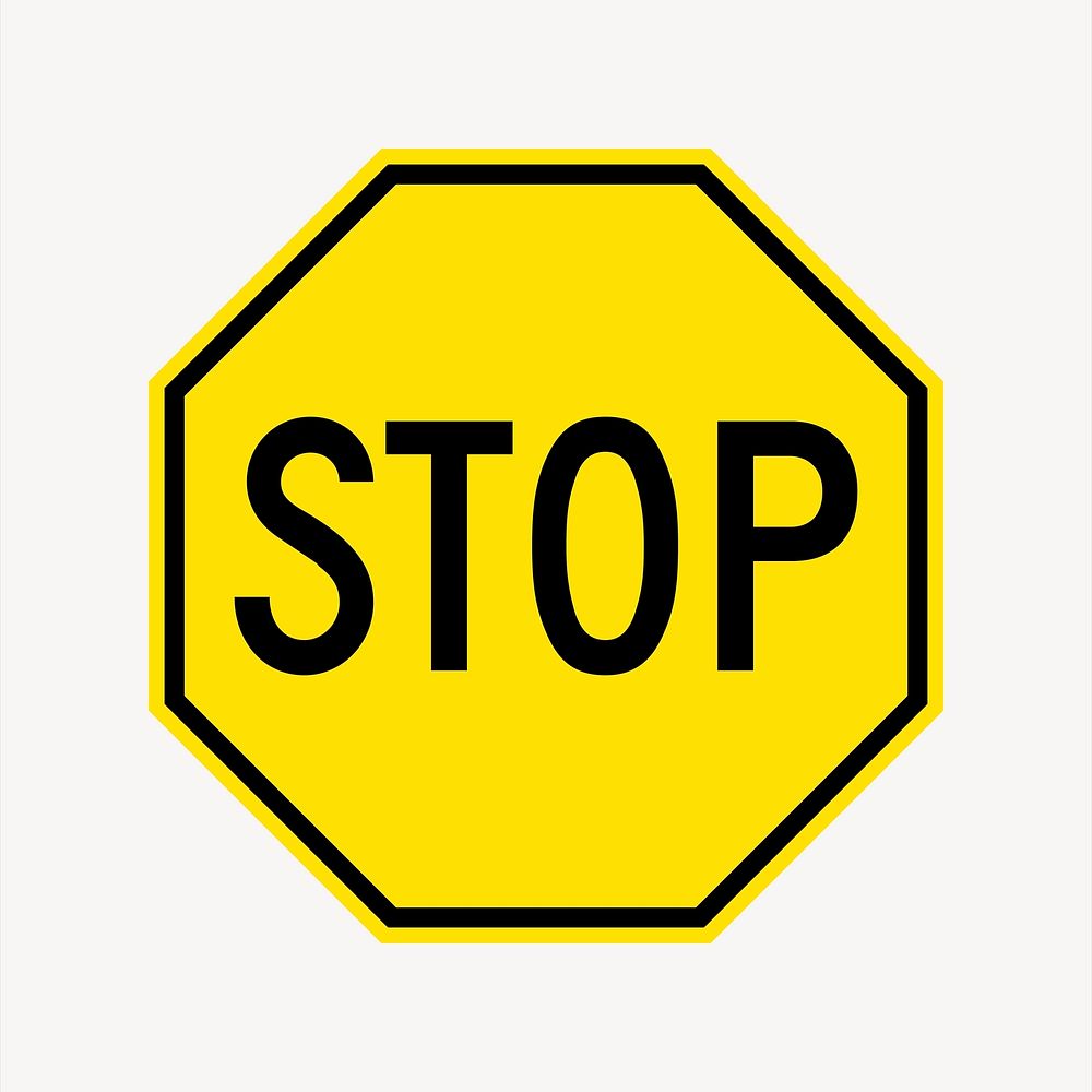 Stop sign collage element, traffic illustration vector. Free public domain CC0 image.
