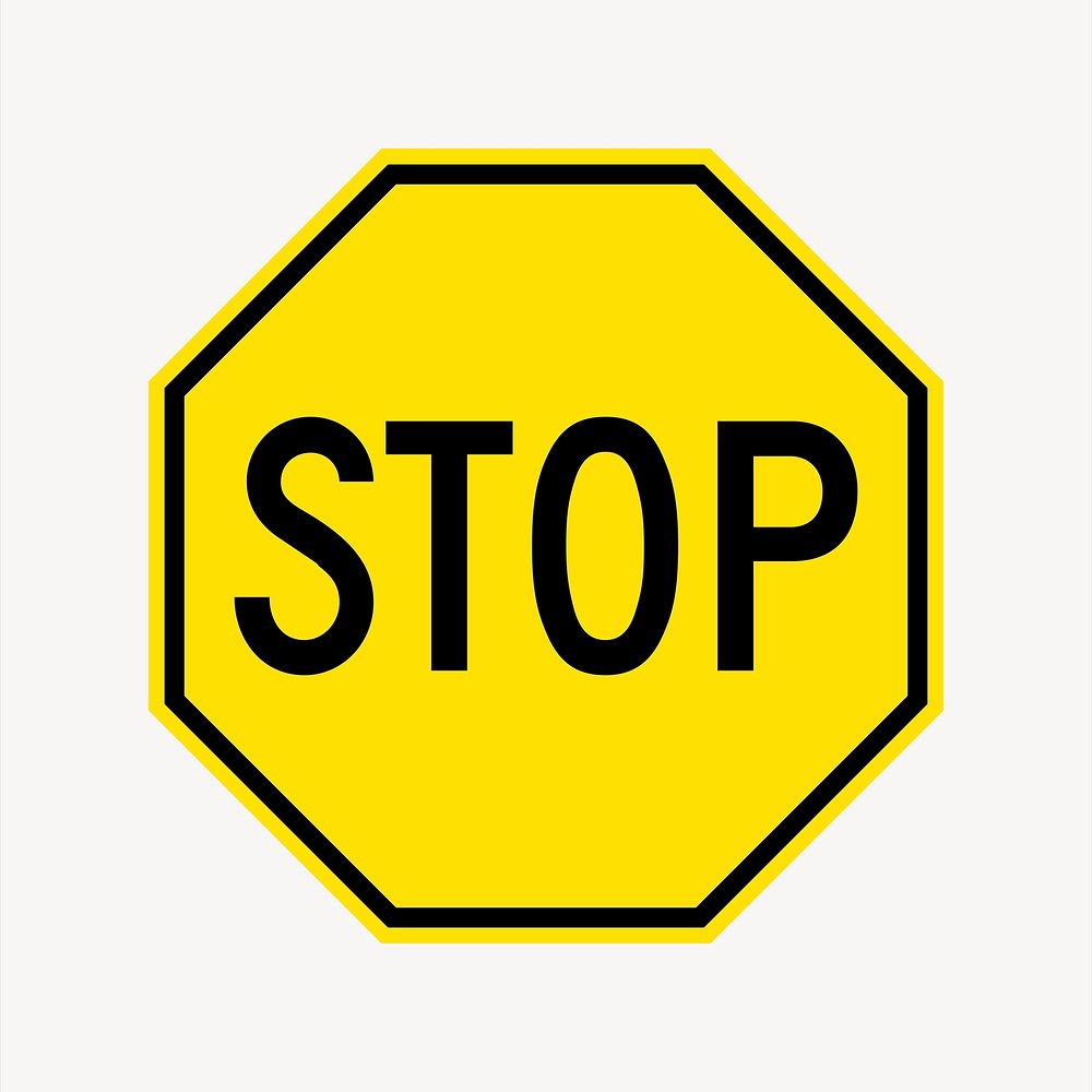 Stop sign clipart, traffic illustration. Free public domain CC0 image.