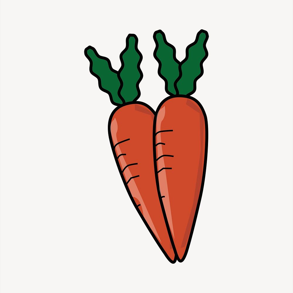 Carrot clipart, cute illustration psd. Free public domain CC0 image.