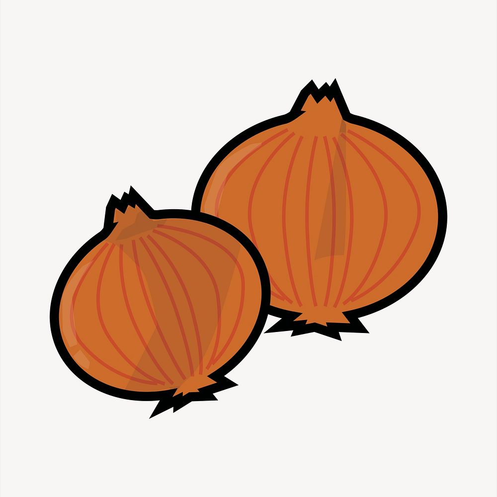Onion collage element, cute illustration vector. Free public domain CC0 image.