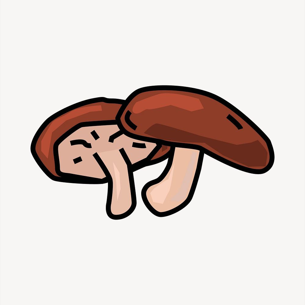 Mushroom collage element, cute illustration vector. Free public domain CC0 image.