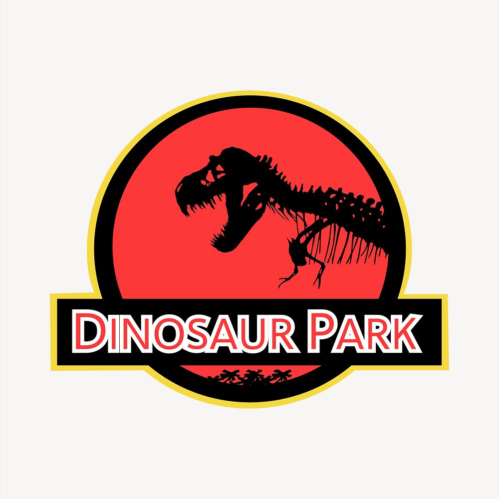 Dinosaur park sign collage element, logo illustration vector. Free public domain CC0 image.