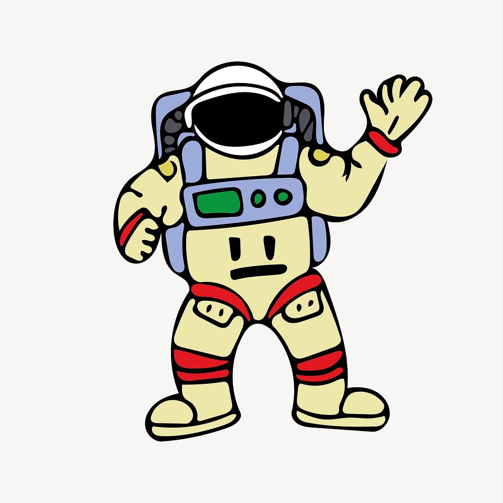 Astronaut cartoon clipart, cute illustration psd. Free public domain CC0 image.
