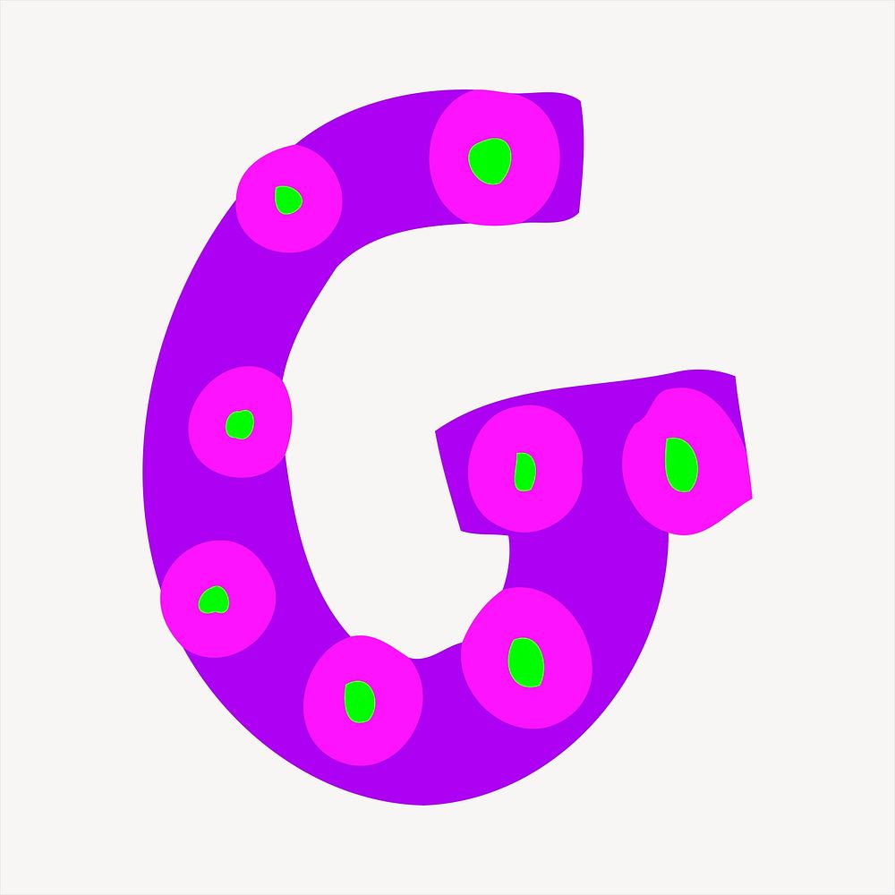 G alphabet clipart, cute illustration. Free public domain CC0 image.