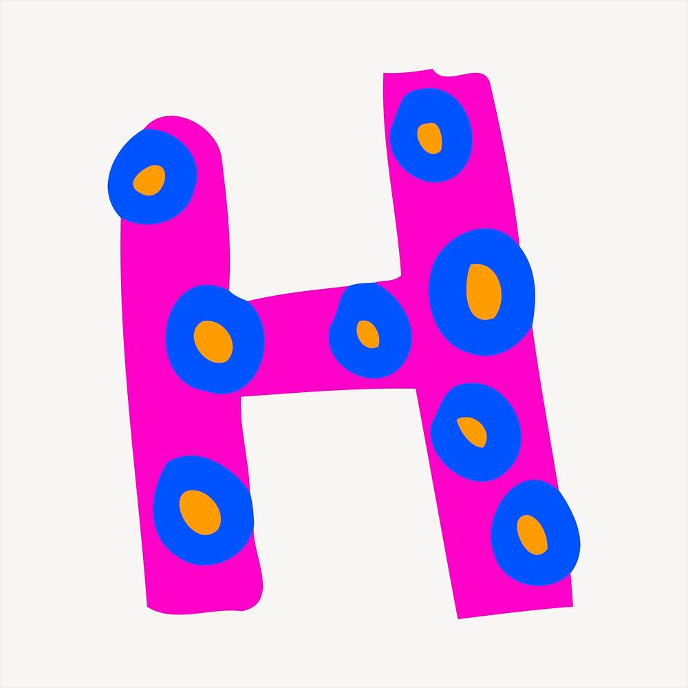H alphabet collage element, cute illustration vector. Free public domain CC0 image.