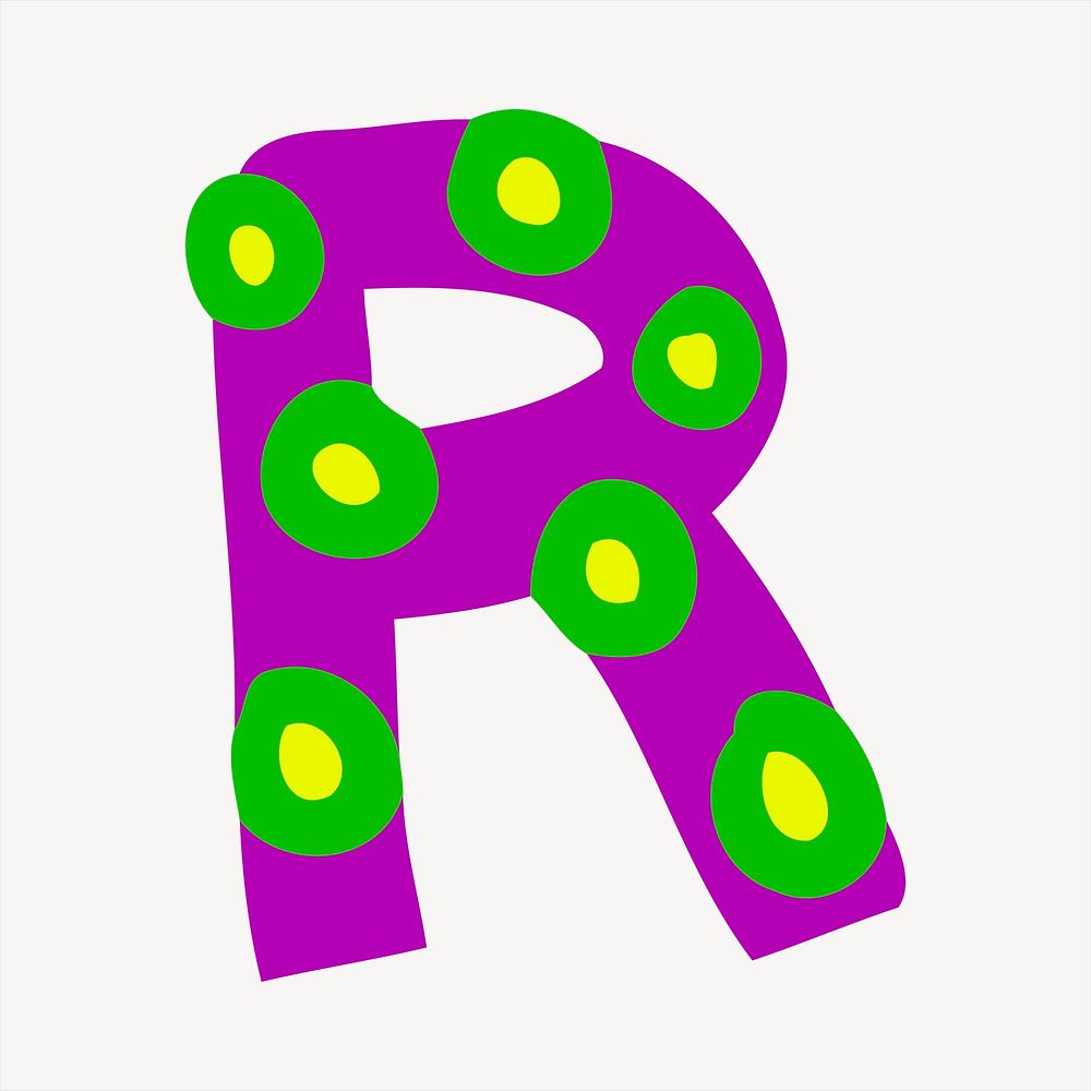 R alphabet clipart, cute illustration. Free public domain CC0 image.