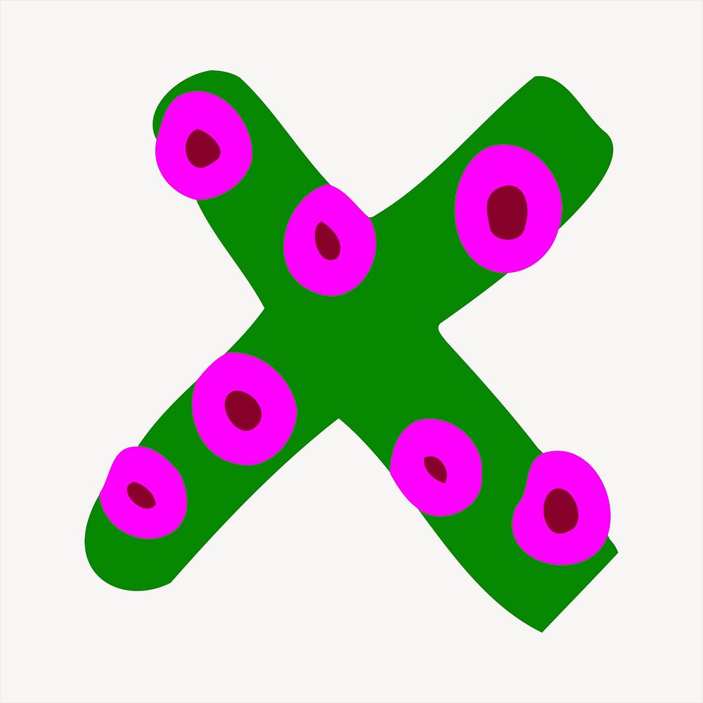 X alphabet clipart, cute illustration psd. Free public domain CC0 image.