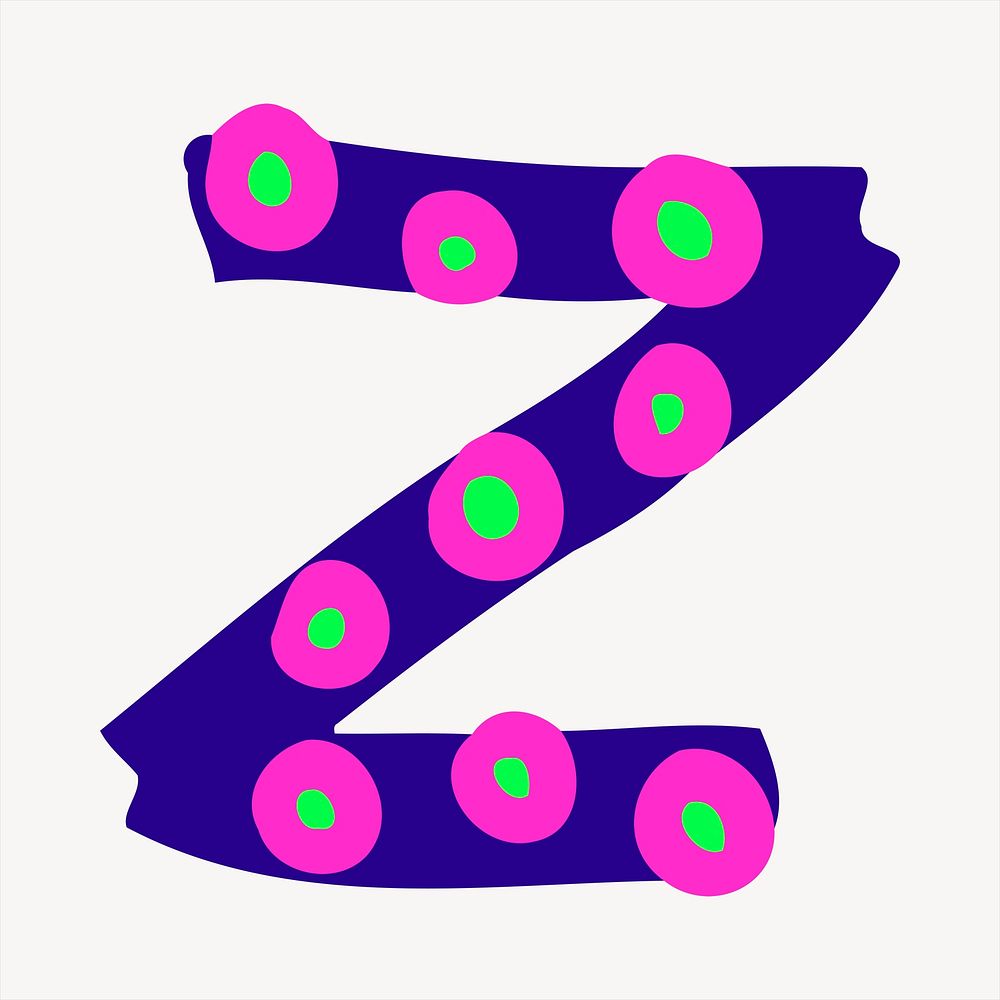 Z alphabet collage element, cute illustration vector. Free public domain CC0 image.