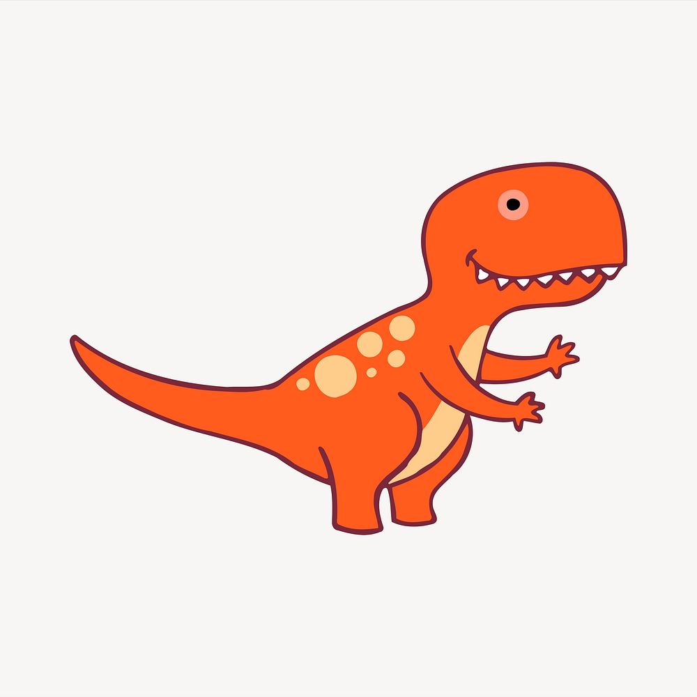 Tyrannosaurus dinosaur collage element, cute illustration vector. Free public domain CC0 image.