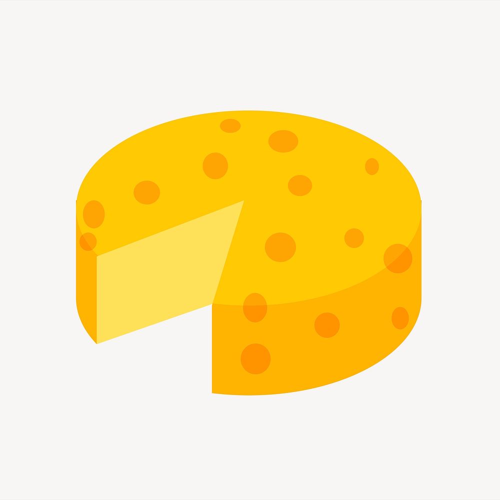 Cheese collage element, cute illustration vector. 