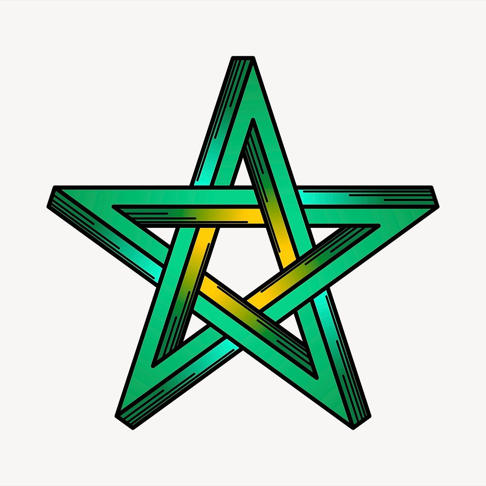Green star clipart, cute illustration psd. Free public domain CC0 image.