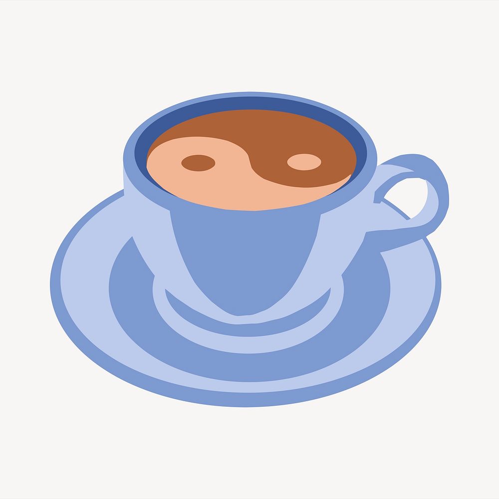 Coffee cup collage element, cute illustration vector. Free public domain CC0 image.