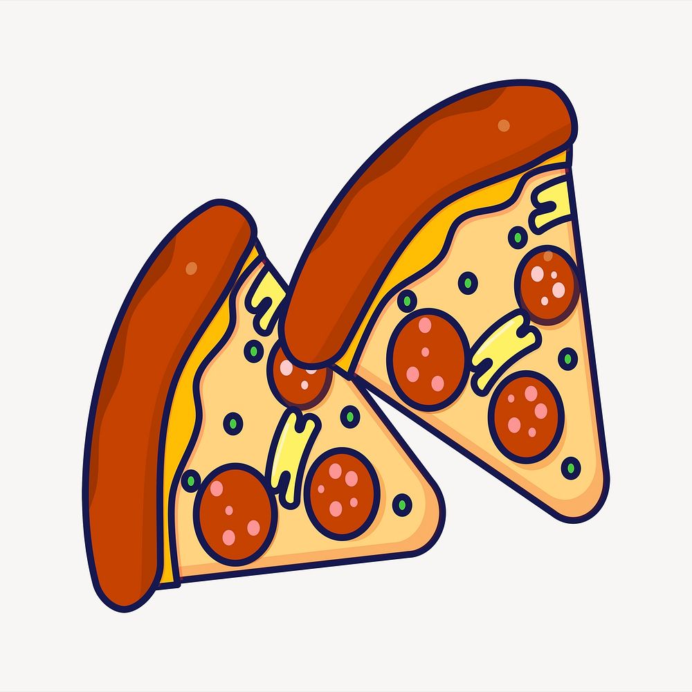 Pizza clipart, cute illustration. Free public domain CC0 image.