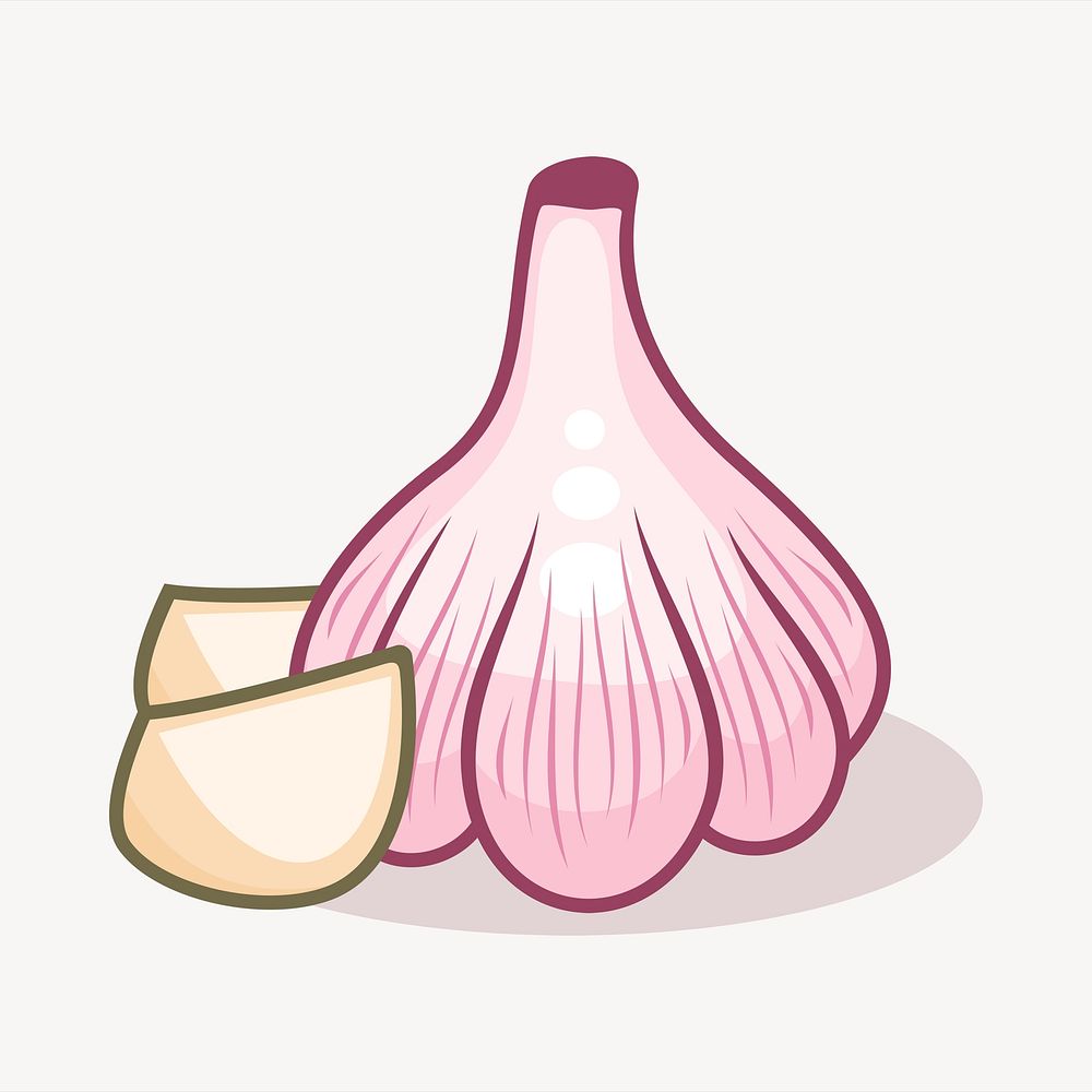 Garlic collage element, cute illustration vector. Free public domain CC0 image.