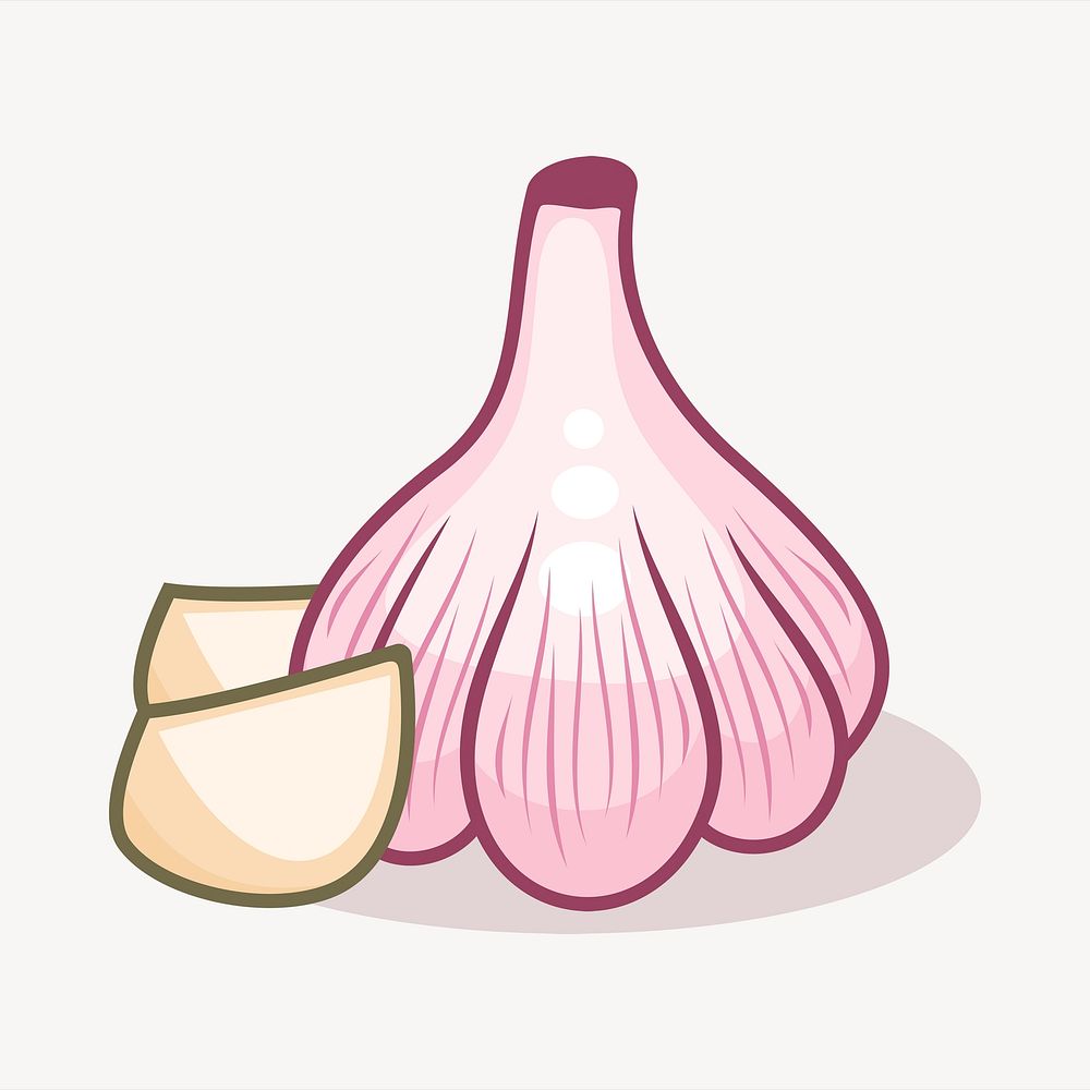 Garlic clipart, cute illustration. Free public domain CC0 image.
