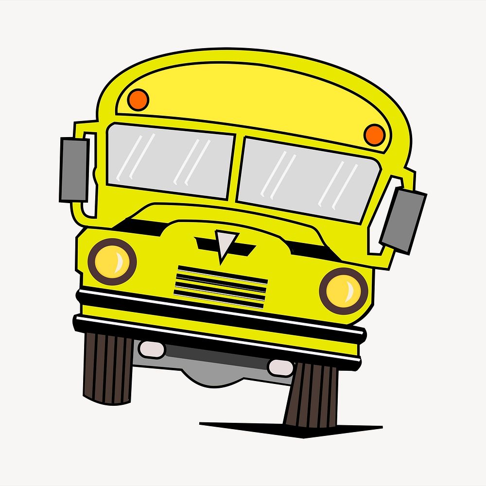 School bus collage element, cute illustration vector. Free public domain CC0 image.
